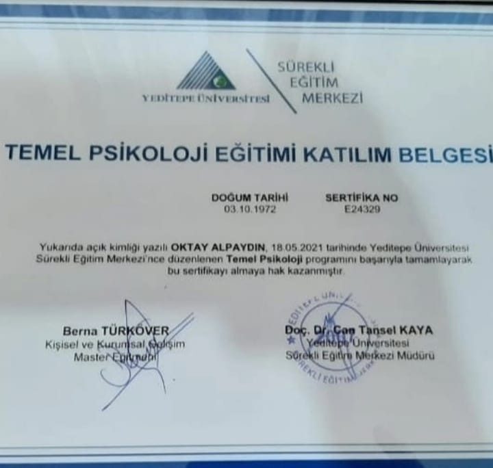 Temel Psikoloji Eğitimi - Bioenerji Uzmanı sertifikası